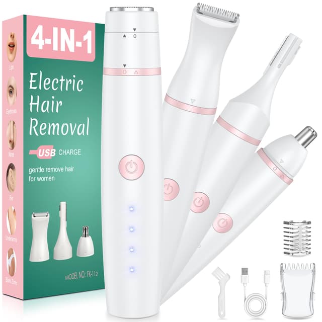 4-in-1 Gesichtshaarentferner für Frauen 🌸 Elektrischer Rasierer Damen
