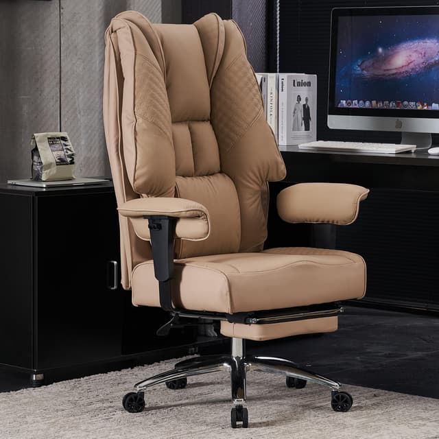 EXCEBET Bürostuhl Ergonomisch - Luxuriöser Chefsessel mit Hoher Rückenlehne 🪑