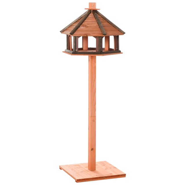 🐦🏡 PawHut Vogelhaus mit Ständer: Wetterfestes Vogelfutterhaus aus Holz