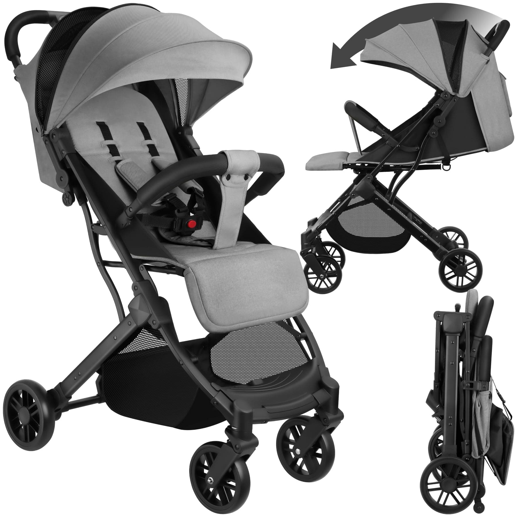 👶🏼🌟 Tectake® Buggy Kinderwagen von 0 bis 3 Jahre - grau/beige 🌟👶🏼