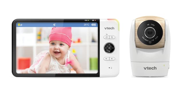 Vtech VM919 HD Baby Monitor - Video Baby Monitor mit Weitwinkelkamera 🌟 360° Panoramablick, HD-Video, klarer Sound, 7 Zoll LCD-Farbdisplay mit Nachtsichtfunktion, Intercom, Lieder und vieles mehr