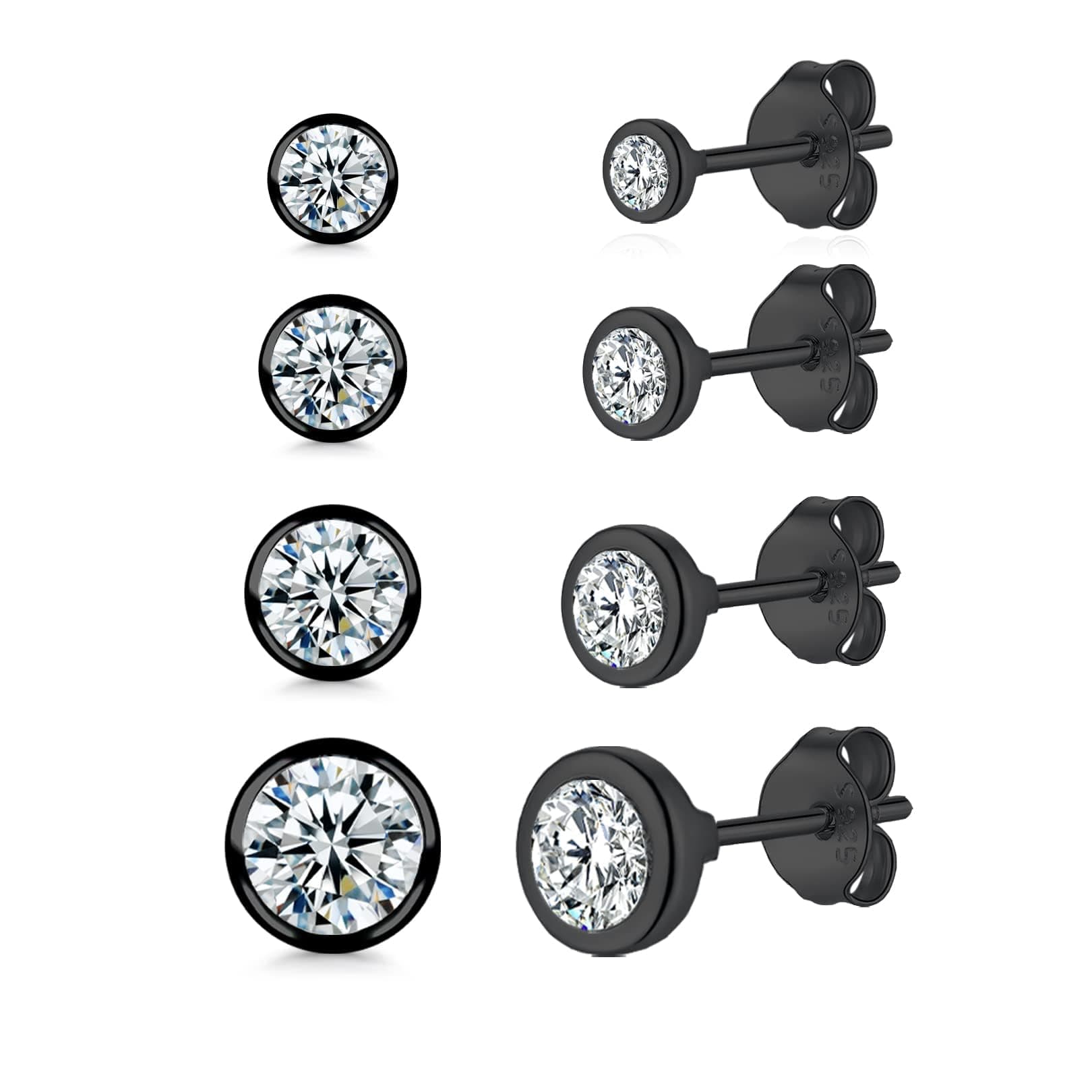 Kleine Ohrstecker für Damen Herren Mädchen - Ohrstecker Silber 925 Gold Silber Zirkonia