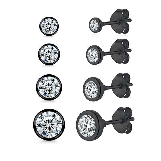 Kleine Ohrstecker für Damen Herren Mädchen - Ohrstecker Silber 925 Gold Silber Zirkonia