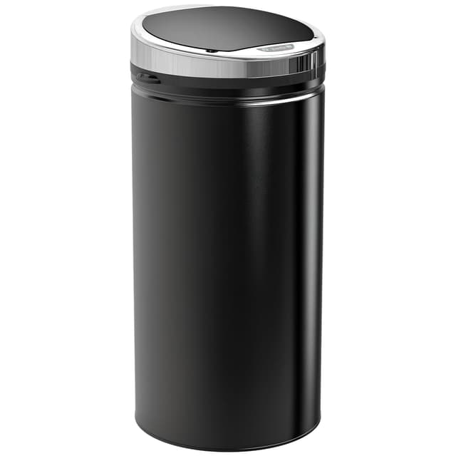 🗑️ HOMCOM Sensor Mülleimer 42L, Elektrisch Automatischer Abfalleimer mit Deckel, Rostfrei, für Bad, Büro, Küche, Esszimmer, Stahl, Schwarz - Sonderangebot!