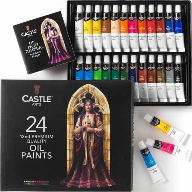 Castle Art Supplies 24 x 12ml Ölfarben-Set 🎨🖌️ | Günstiges Set für Anfänger und Profikünstler