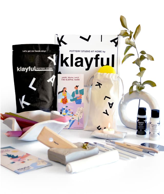 KLAYFUL - Einzelnes Lufttrocknungs-Set | 1,5kg Weißer Ton