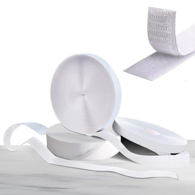 Klettband Selbstklebend Extra Stark, 8Mx20mm Doppelseitig Weiß