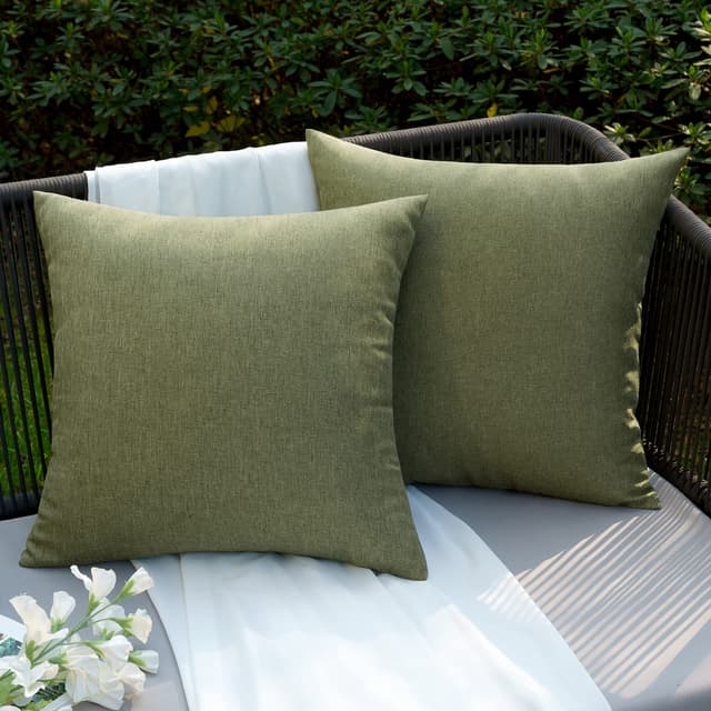 🌿 EMEMA Kissenbezug Outdoor Wasserdicht Sofakissen Wasserfest Dekokissen 2er Set