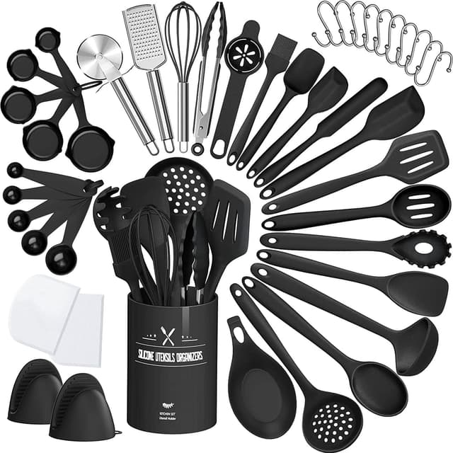 Küchenhelfer Set, 43-teiliges Silikon Kochutensilien Kochbesteck Set 🍳🥄