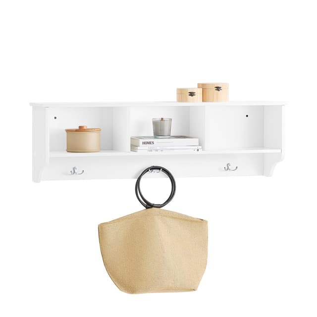 🌟 SoBuy Wandgarderobe mit 3 Haken in Weiß B:100cm 🌟