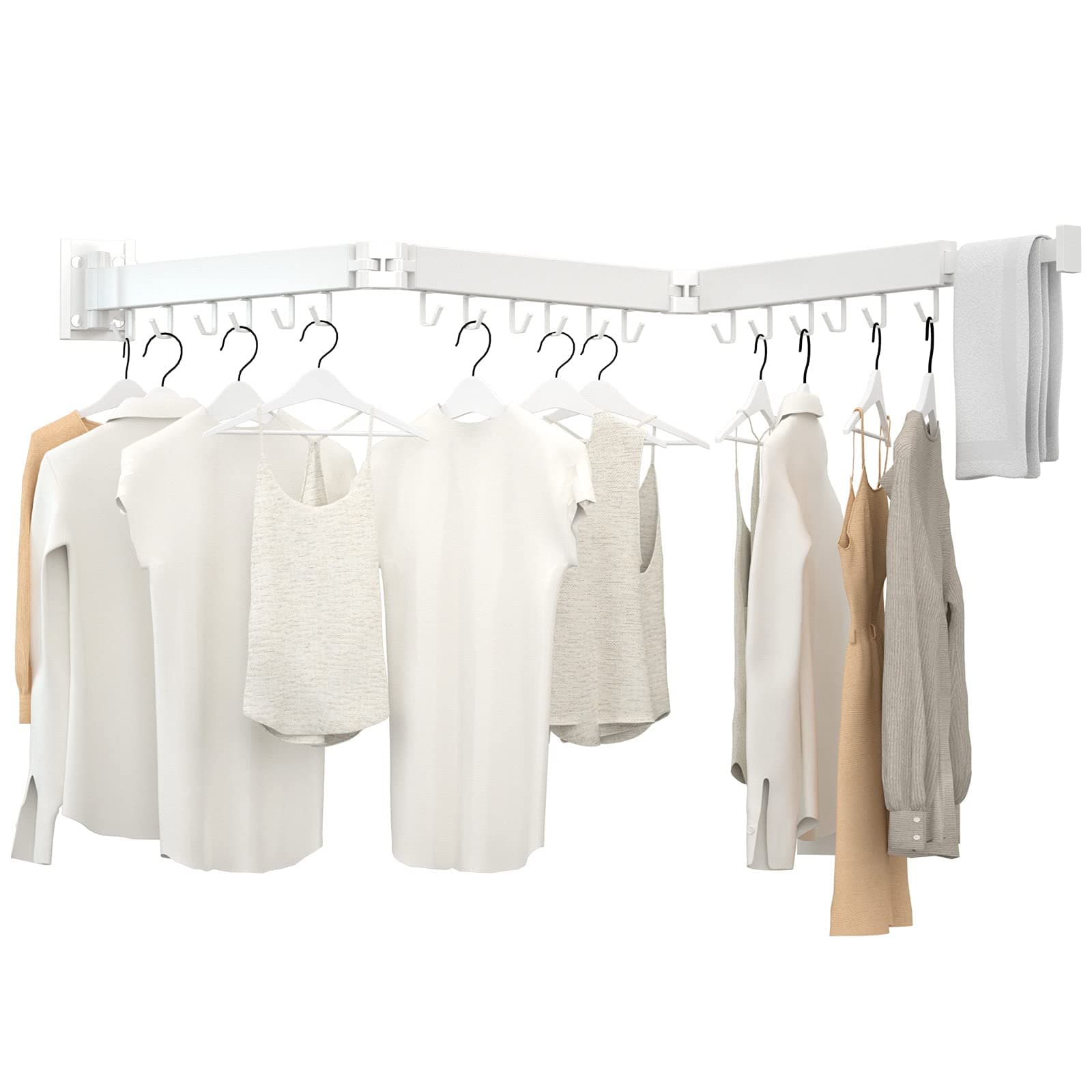 Kelisiting Wäscheständer Wandmontage, 3-Fold Wand Wäschetrockner ausziehbar - Weiß 3X 🌟