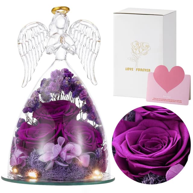 Emibele Ewige Rose Engel Figur Geschenke für Frauen 🌹😇