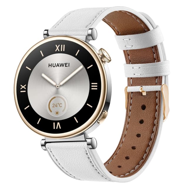 🌟 Echtleder Armband für Huawei Watch GT 4/GT 5 41mm - Weiß