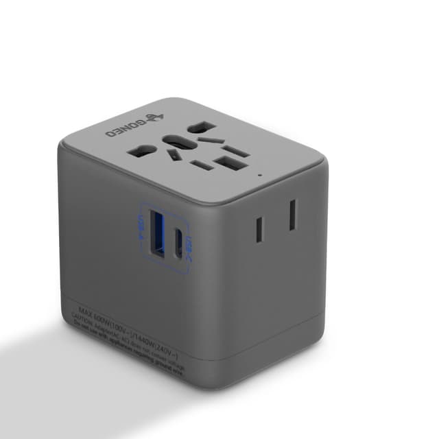 🌍 GONEO Weltweiter Reiseadapter mit USB-C & USB-A | 20W Universalstecker