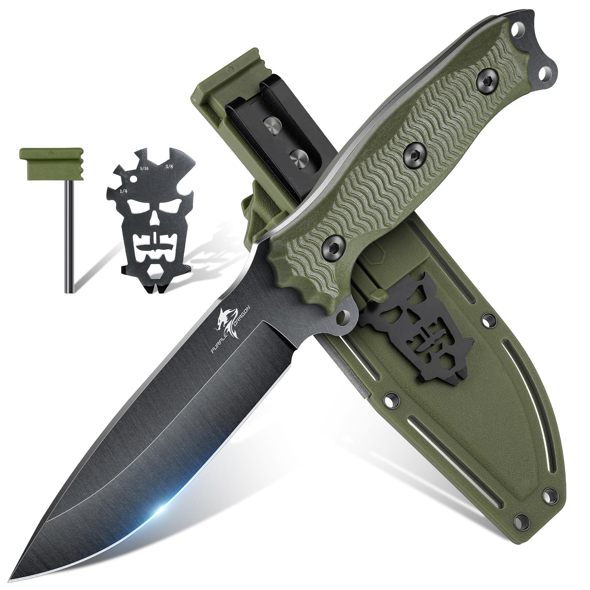 Purple Dragon Outdoor Survival Messer mit Kydex Scheide 🐉