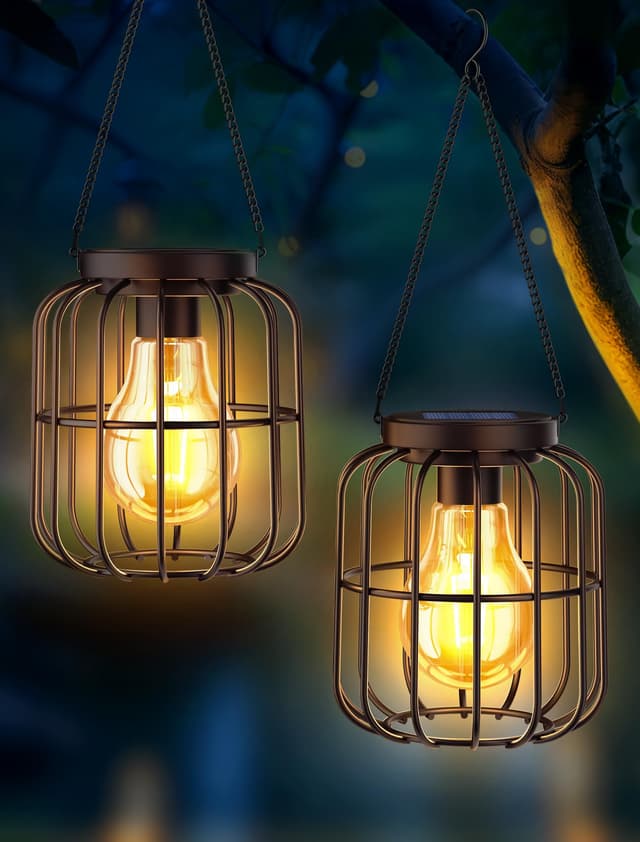 OUILA Solarlampen für Außen Hängend 2 Stück 🌞🏡🌼
