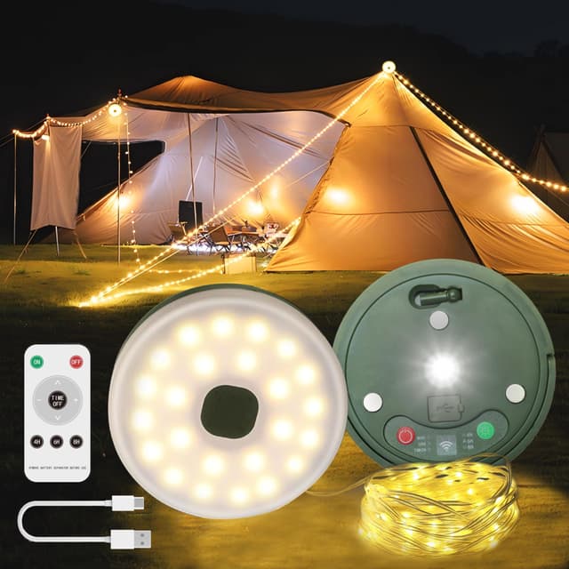 10M Camping Lichterkette Aufrollbar 🔦🏕️