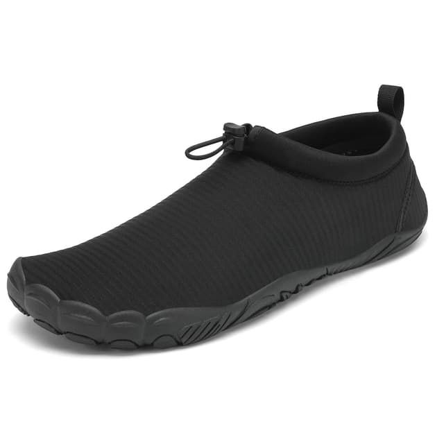 🌊👣 Mishansha Unisex Badeschuhe Leicht Atmungsaktive rutschfeste Barfußschuhe mit Dicker Sohle, Gr. 36-46 Mitternacht Schwarz 37 EU