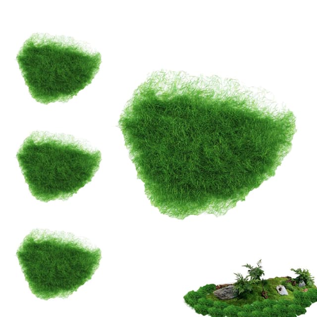 Modellbau Gras Grass-Plants, 4 Stück Moosimitation Grass-Plants, Gras Pulver Landschaft, Streugras Wiese Static Grass Powder - 30g/Stück, Grün