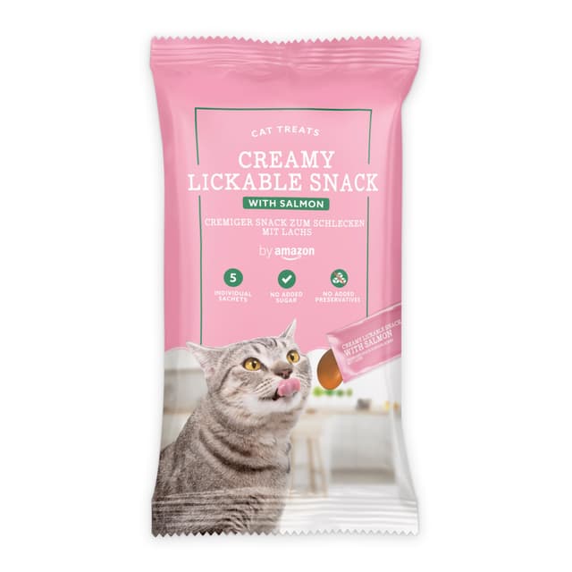 🐱 Amazon Leckbarer Snack für Katzen, Lachs, 5 x 15 g, 75 g Lachs 15 g (5er Pack) 🐟