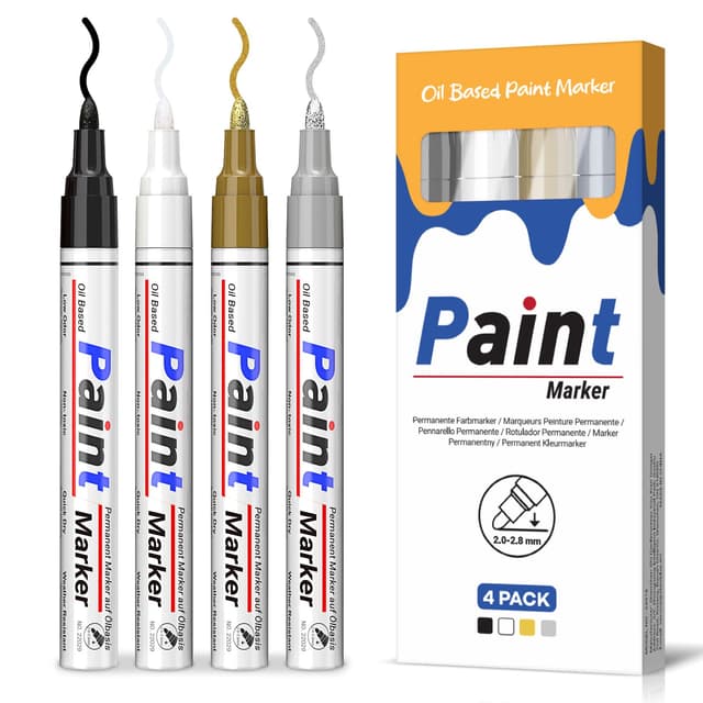 AOSUCO Permanent Marker Wasserfest Stifte, 4 Farben 🖊️