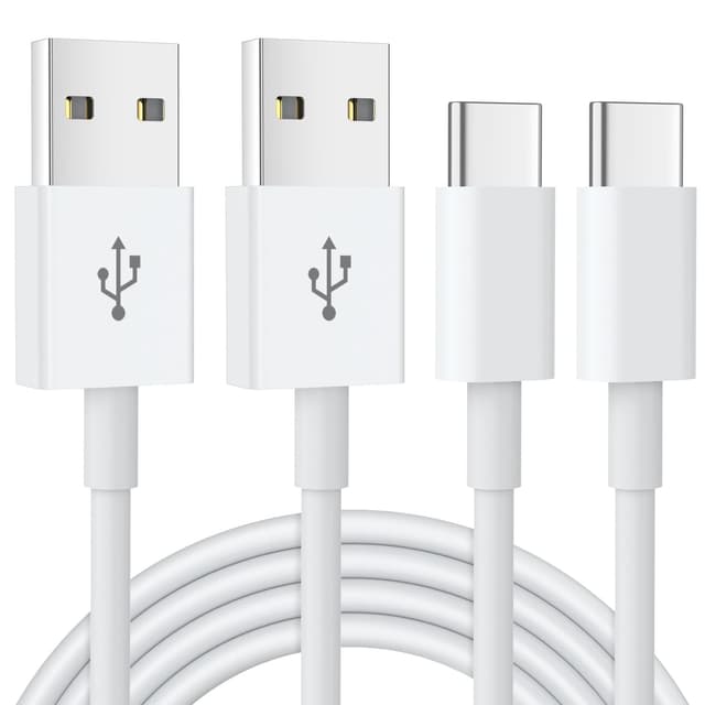 USB C Kabel [2Stück 1M] iPhone 15 Carplay Kabel, USB A auf USB C Kabel Schnellladung für iPhone 16 15 Pro, Samsung Galaxy A55 A53 S24 S23 S22 S21 S20, Google Pixel, Hawei, PS5 Typ C Ladekabel 2P1M Weiß 📱⚡️