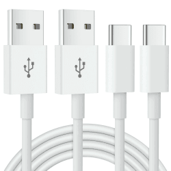 USB C Kabel [2Stück 1M] iPhone 15 Carplay Kabel, USB A auf USB C Kabel Schnellladung für iPhone 16 15 Pro, Samsung Galaxy A55 A53 S24 S23 S22 S21 S20, Google Pixel, Hawei, PS5 Typ C Ladekabel 2P1M Weiß 📱⚡️ Angebot bei HelloDeals