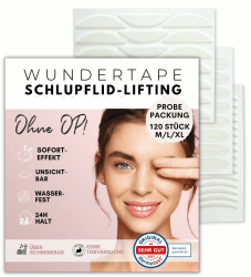 WUNDERTAPE Schlupflider Stripes unsichtbar - Augenlid-Tape (M + L + XL) - 120 Stück Angebot bei HelloDeals