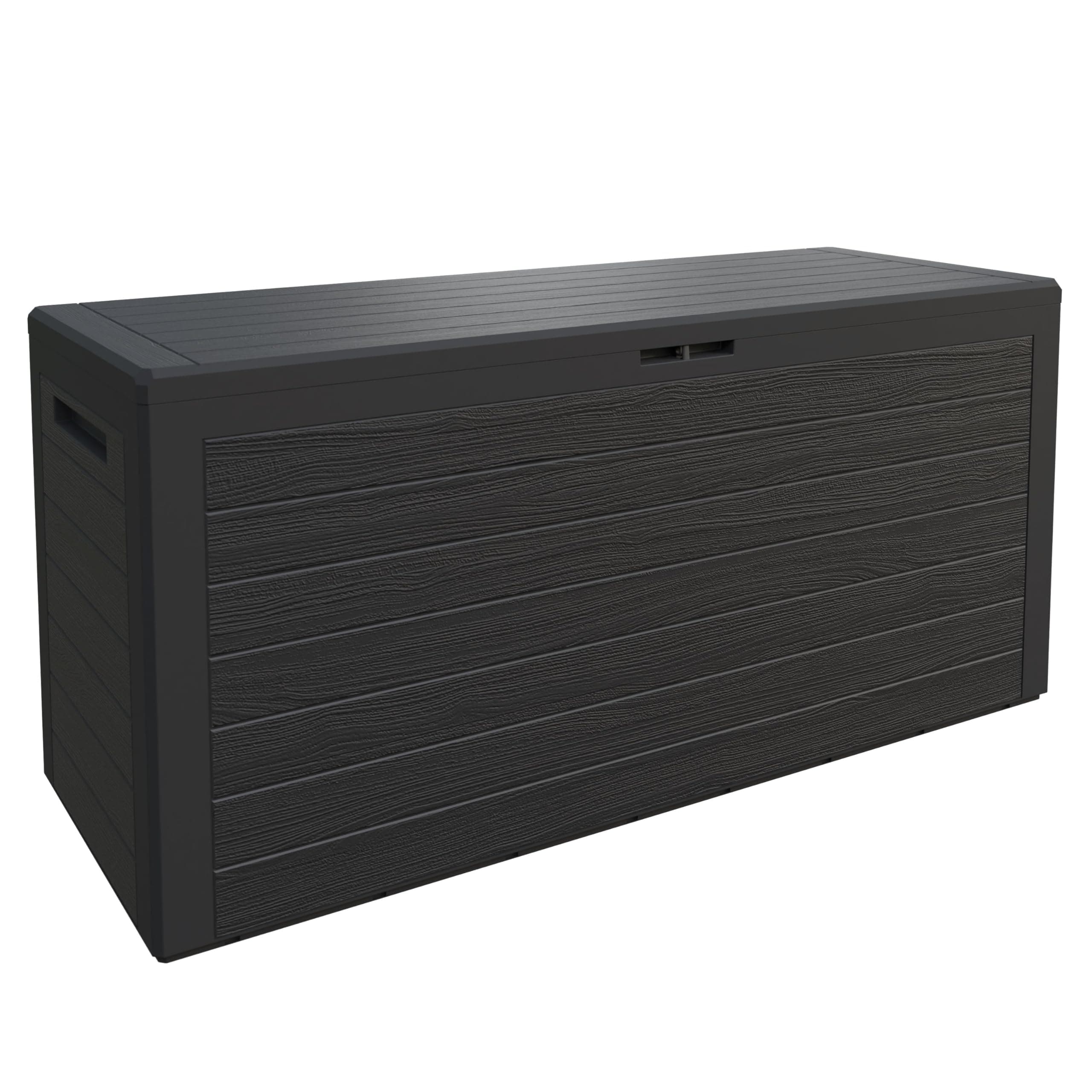 Casaria® Gartenbox 280L UV-beständig Griffmulden Verschlussvorrichtung Balkon Terrasse Wohnzimmer Wintergarten Kissenbox 116x43cm Holz-Optik Anthrazit 🌿🏡