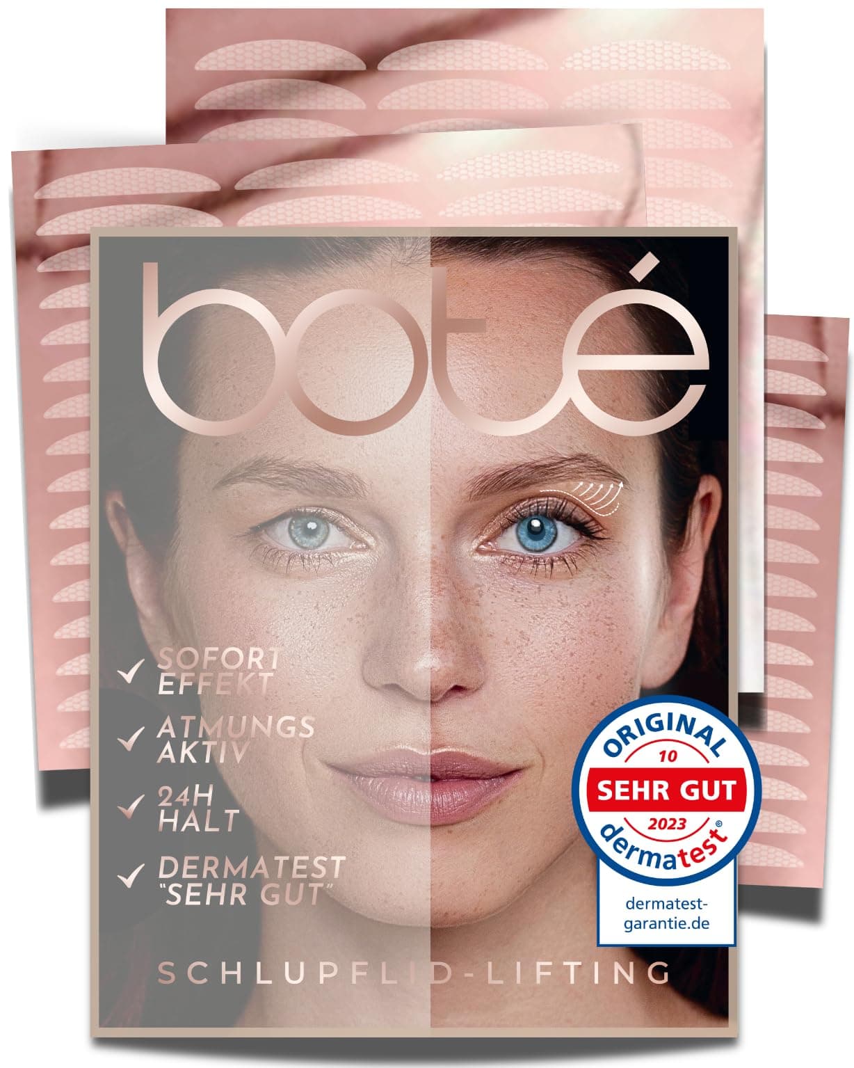 BOTÉ 132 Schlupflider Stripes unsichtbar & atmungsaktiv - Lidstraffung Strips für strahlende Augen