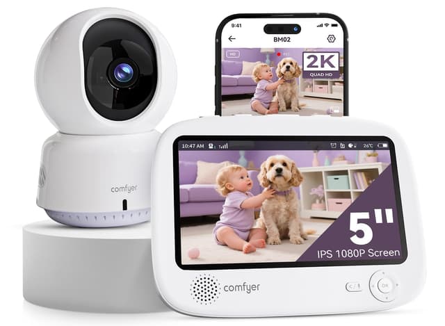 👶📹 Comfyer 4 Split-Screen Smart Babyphone mit 2K Kamera