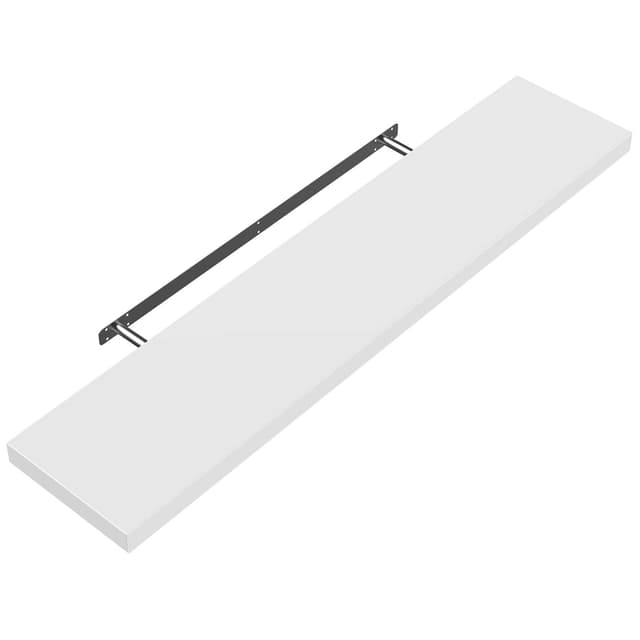 Casaria® Wandregal Weiß mit Halterung 50-110cm Schwebend 15kg Tragkraft Küche Wohnzimmer Büro Flur Bad Schweberegal Regalbrett Hängeregal Matt 110cm 110cm Weiß 🏡