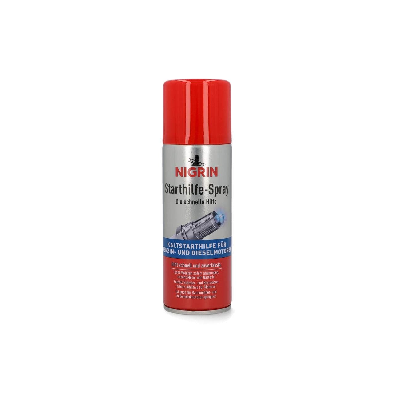 🚗🔋 NIGRIN Starthilfespray, 200 ml - Kaltstarthilfe für Benzin- und Dieselmotoren