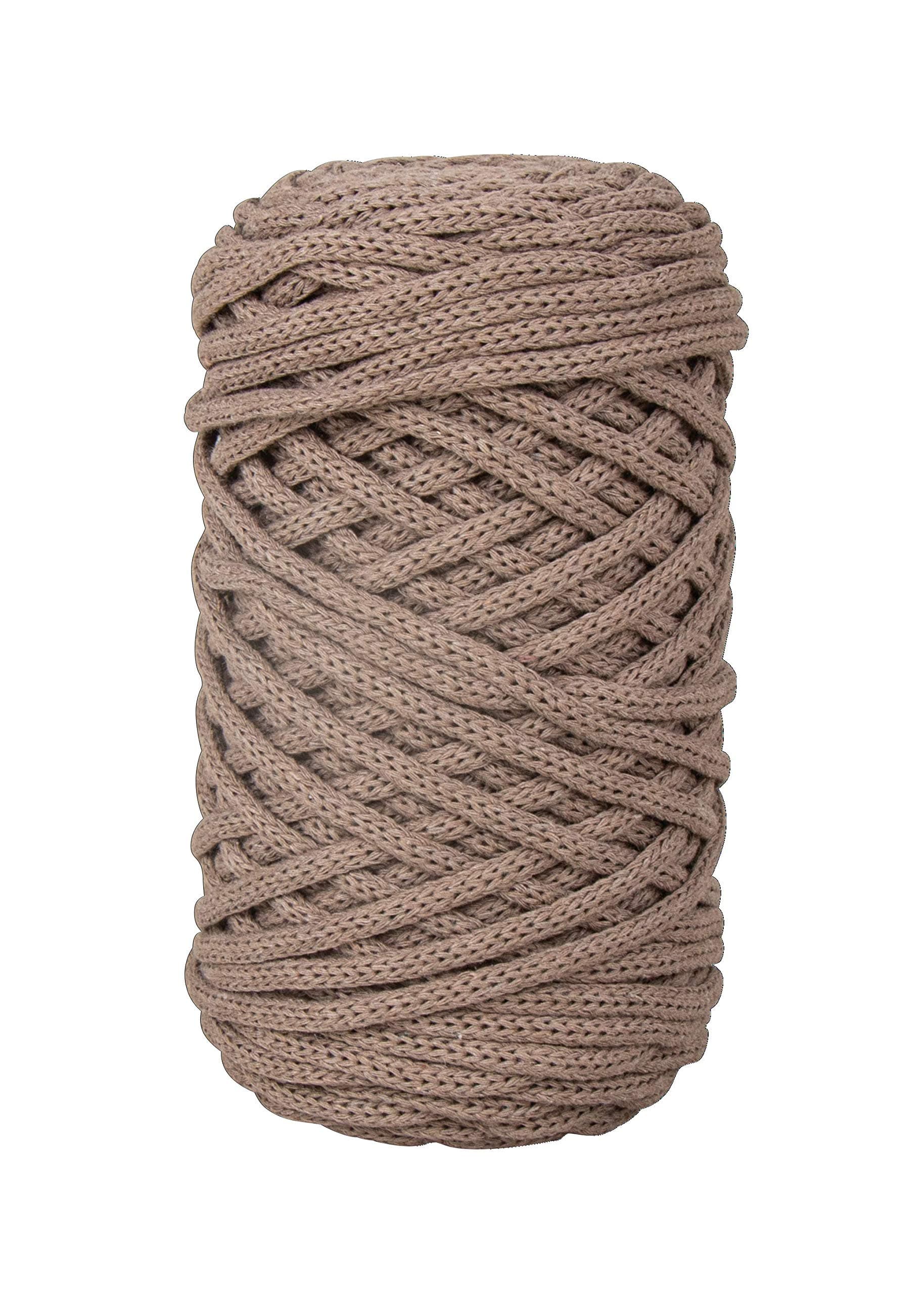 🌿🧶 Rayher Braidy Recycling Garn 4mm ø Taupe - Knüpfgarn
