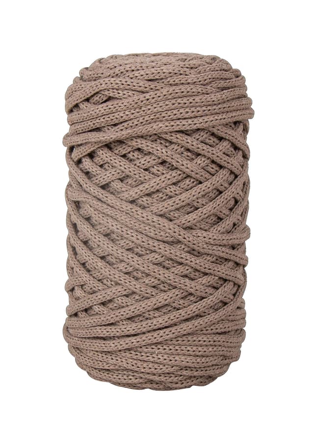 🌿🧶 Rayher Braidy Recycling Garn 4mm ø Taupe - Knüpfgarn