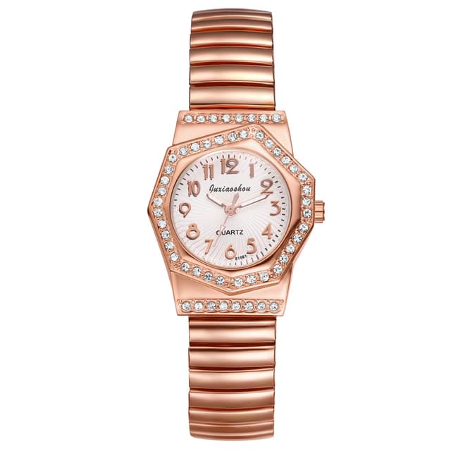 Avaner Uhren Damen Elastisches Armband ⌚✨: Stretch Edelstahlarmband Diamant Armbanduhr Asymmetrisches Zifferblatt Kleine Uhr Mode Damenuhr Analog Quarzuhr für Frauen Typ1-asymmetrisch-weiß