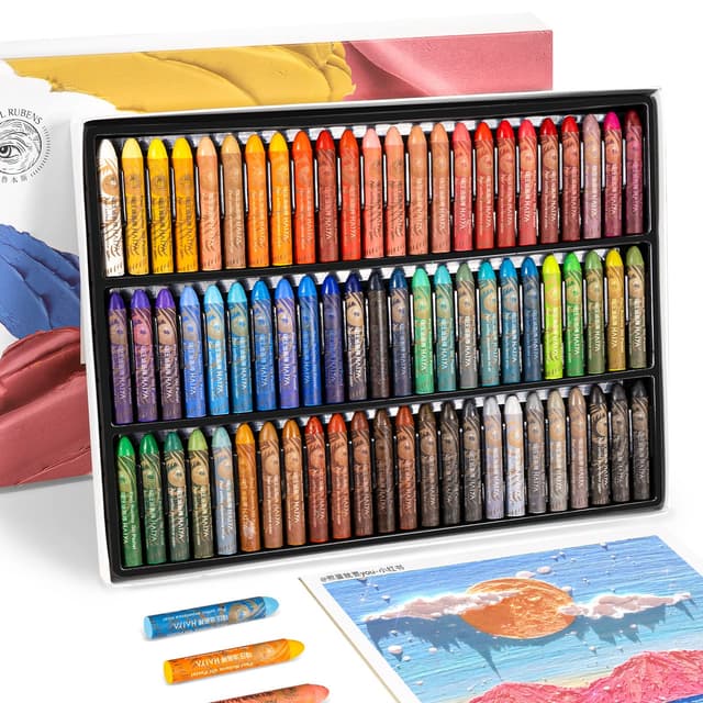 Paul Rubens Ölpastellkreide Set, 72 Farben 🎨 Oil Pastels Weiche Pastellfarben für Künstler, Studenten und Ideal zum Skizzieren, Dekorieren