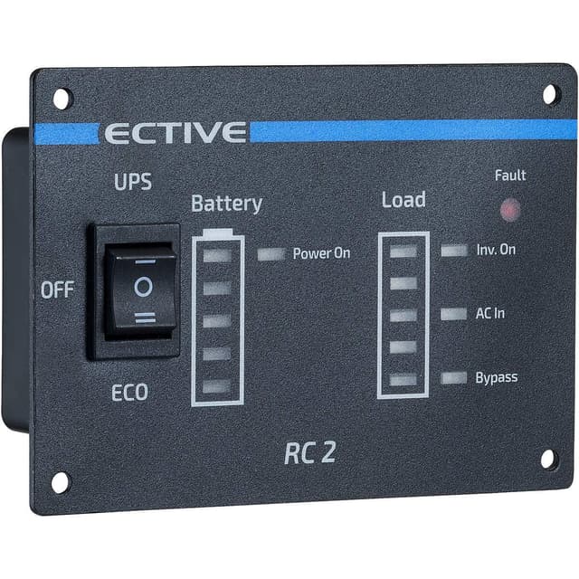 ECTIVE RC2 Wechselrichter Fernbedienung mit Ladestandsanzeige - 🌟 3m Kabel, RJ12 - Batteriebetrieb 🌟