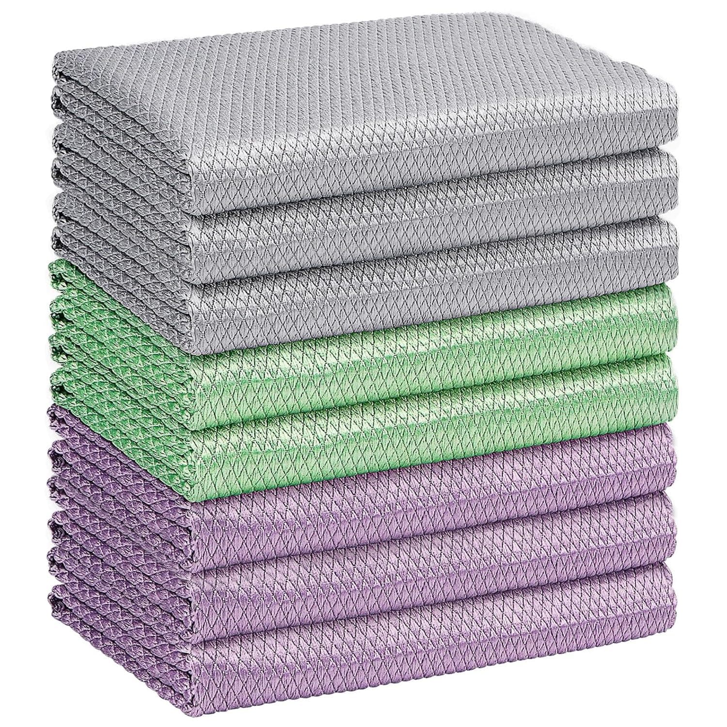 🌟 Deal des Tages 🌟 HOMEXCEL Mikrofaser-Glasreinigungstücher, 8 Stück, 30x30 cm