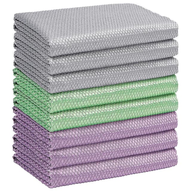 🌟 Deal des Tages 🌟 HOMEXCEL Mikrofaser-Glasreinigungstücher, 8 Stück, 30x30 cm
