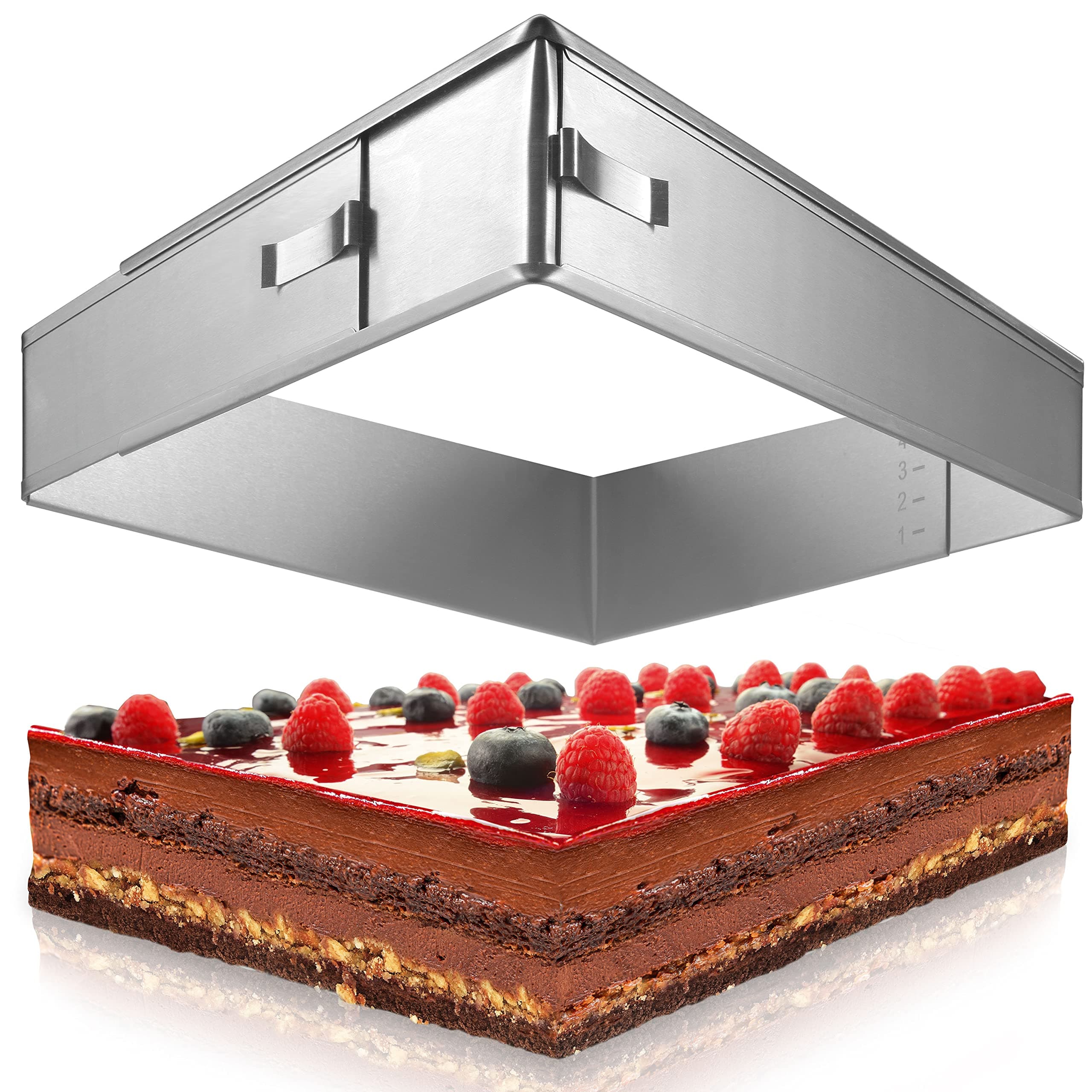 🍰🎂 4smile Backrahmen rechteckig verstellbar – Edelstahl Backform rechteckig