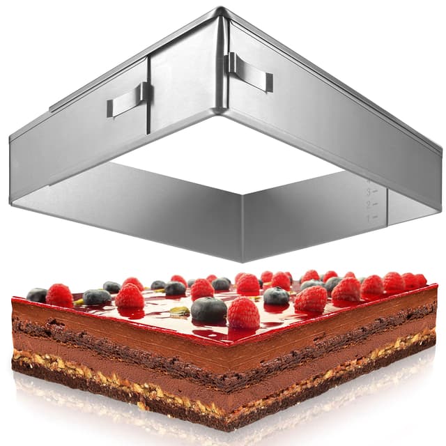 🍰🎂 4smile Backrahmen rechteckig verstellbar – Edelstahl Backform rechteckig