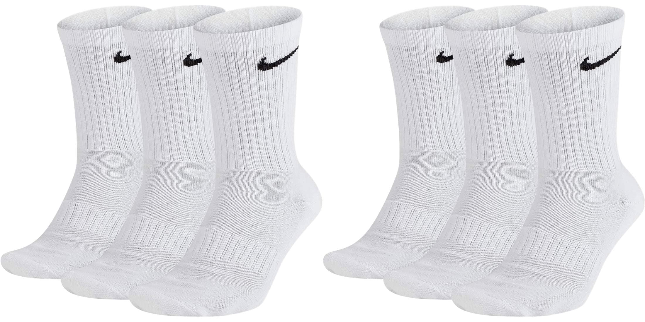 🧦 Nike Herren Everyday Cushioned Crew Crew-trainingssocken (6 Paar) 42-46 Weiß - Supersparset!