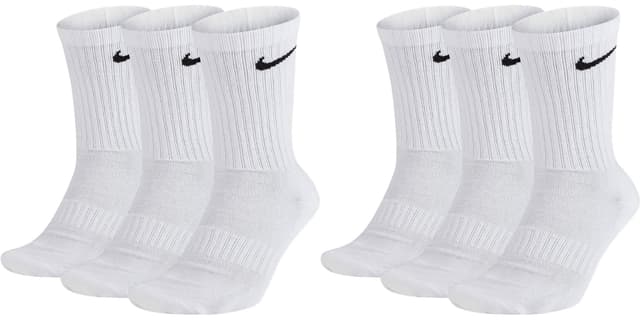 🧦 Nike Herren Everyday Cushioned Crew Crew-trainingssocken (6 Paar) 42-46 Weiß - Supersparset!