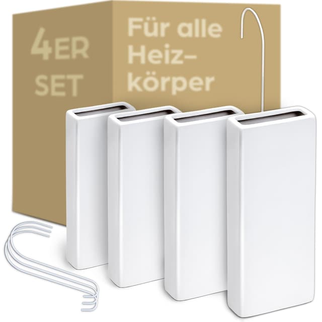 Luftbefeuchter Heizkörper aus Keramik - 4er Set mit Flexiblem Aufhängehaken