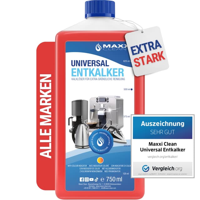 Maxxi Clean | Universal Entkalker Konzentrat für Kaffeemaschinen & Kaffeevollautomaten | 750 ml | 6 Entkalkungsvorgänge