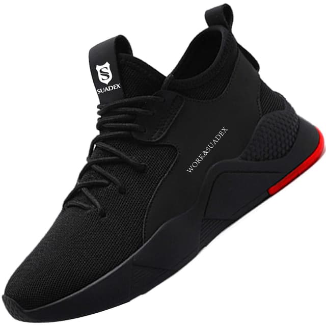 👟 SUADEX Arbeitsschuhe Herren Sicherheitsschuhe Damen | Stahlkappenschuhe 43 EU A Schwarz