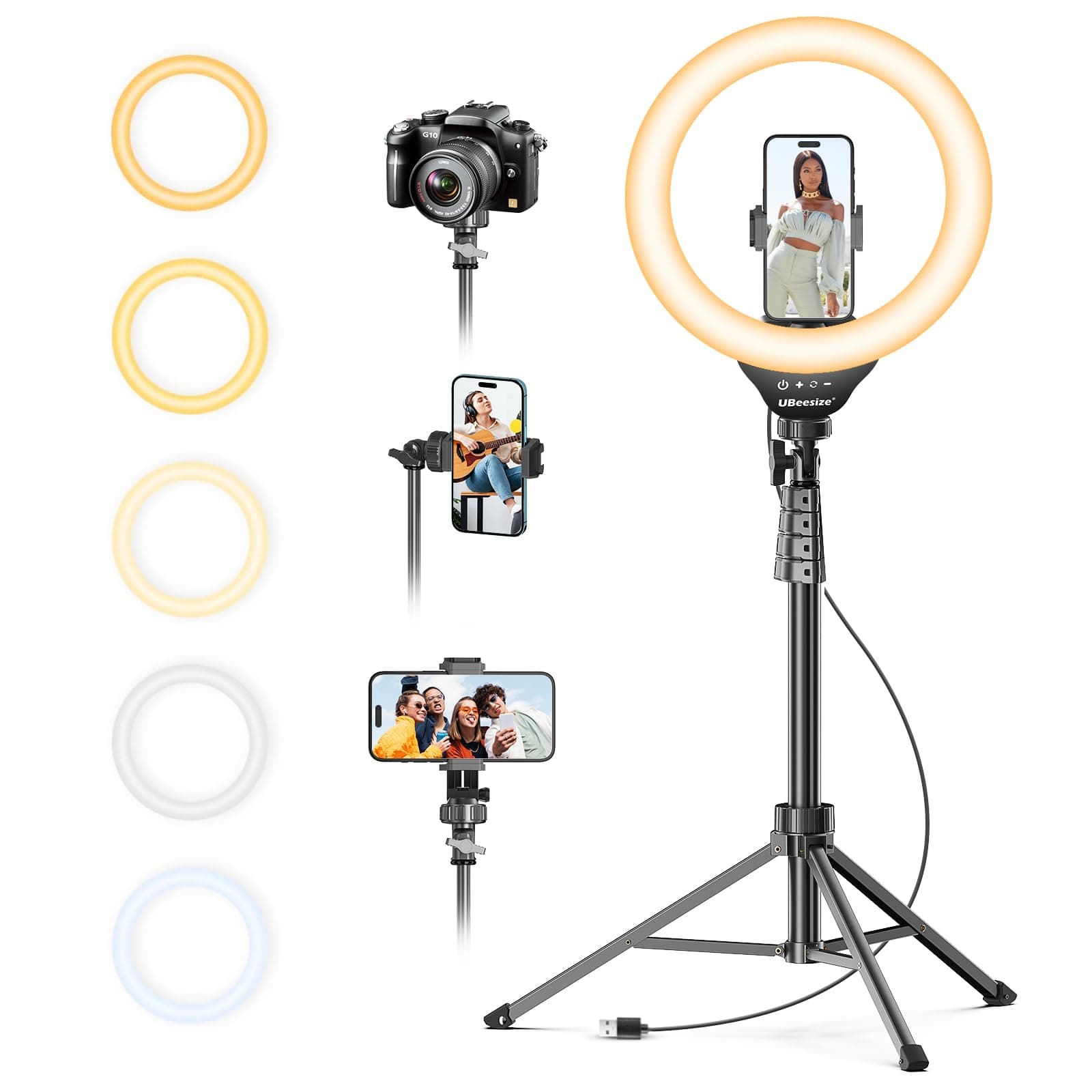 UBeesize Ringlicht mit Stativ, 12 Zoll Selfie Ringlicht mit 62 Zoll Stativ Ständer 📸🌟