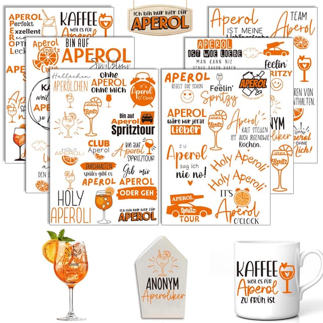 Rub On Sticker Aperol - Sommerliche DIY Deko 🍹🍊