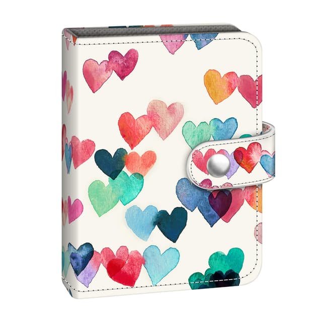 Fintie Mini Fotoalbum für 2x3 Zoll Filme - 52 Taschen kleine Alben für Fujifilm Instax Mini Sofortbildkamera/Polaroid Hi-Print Bilder, Kpop Fotokartenhalter Binder, Raining Hearts ❤️